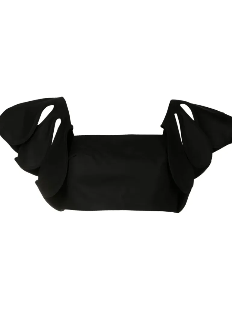 Floral Solid Cropped Blouse