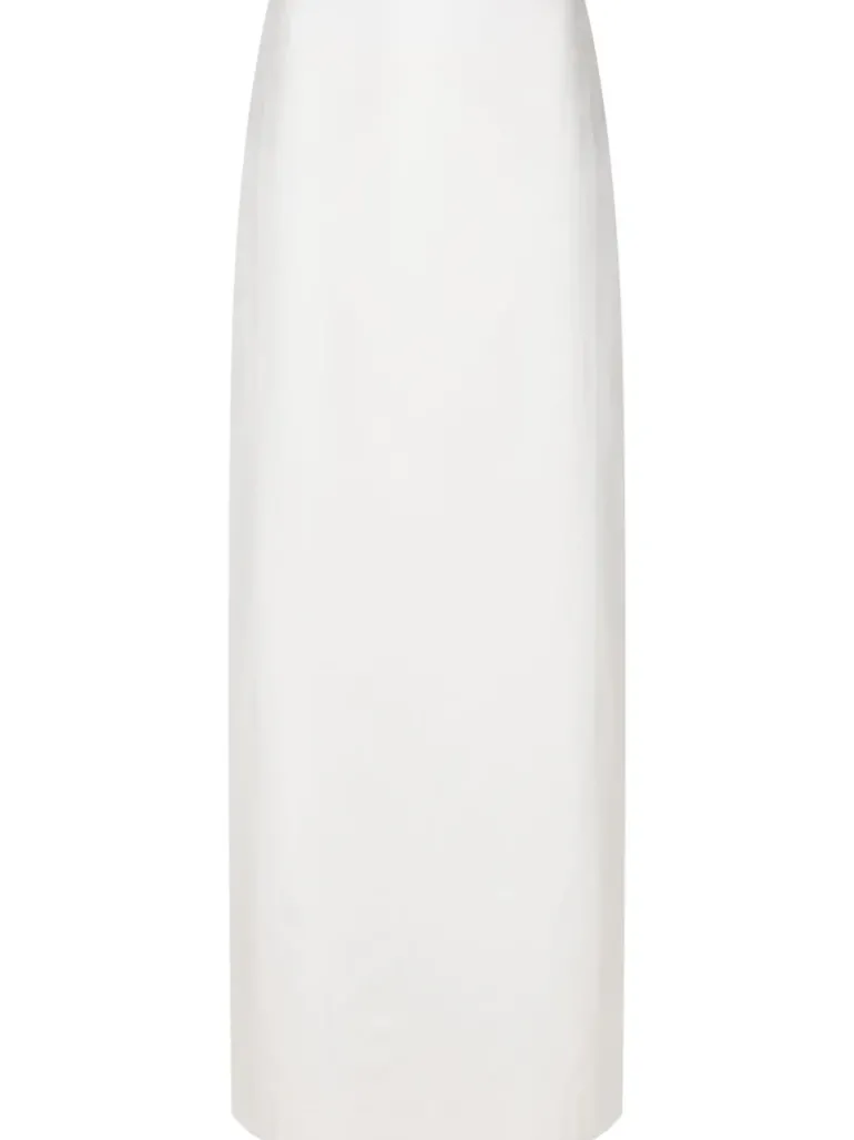 Floral Solid High-Waisted Long Skirt