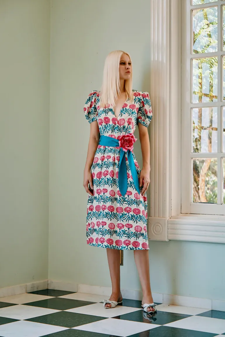 Flore V-Neck Midi Dress