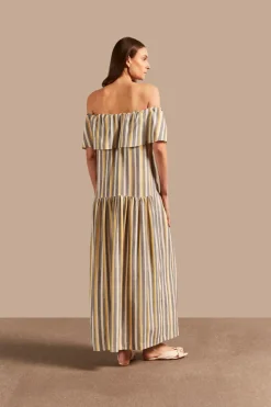 Golden Age Off-The-Shoulder Long Dress