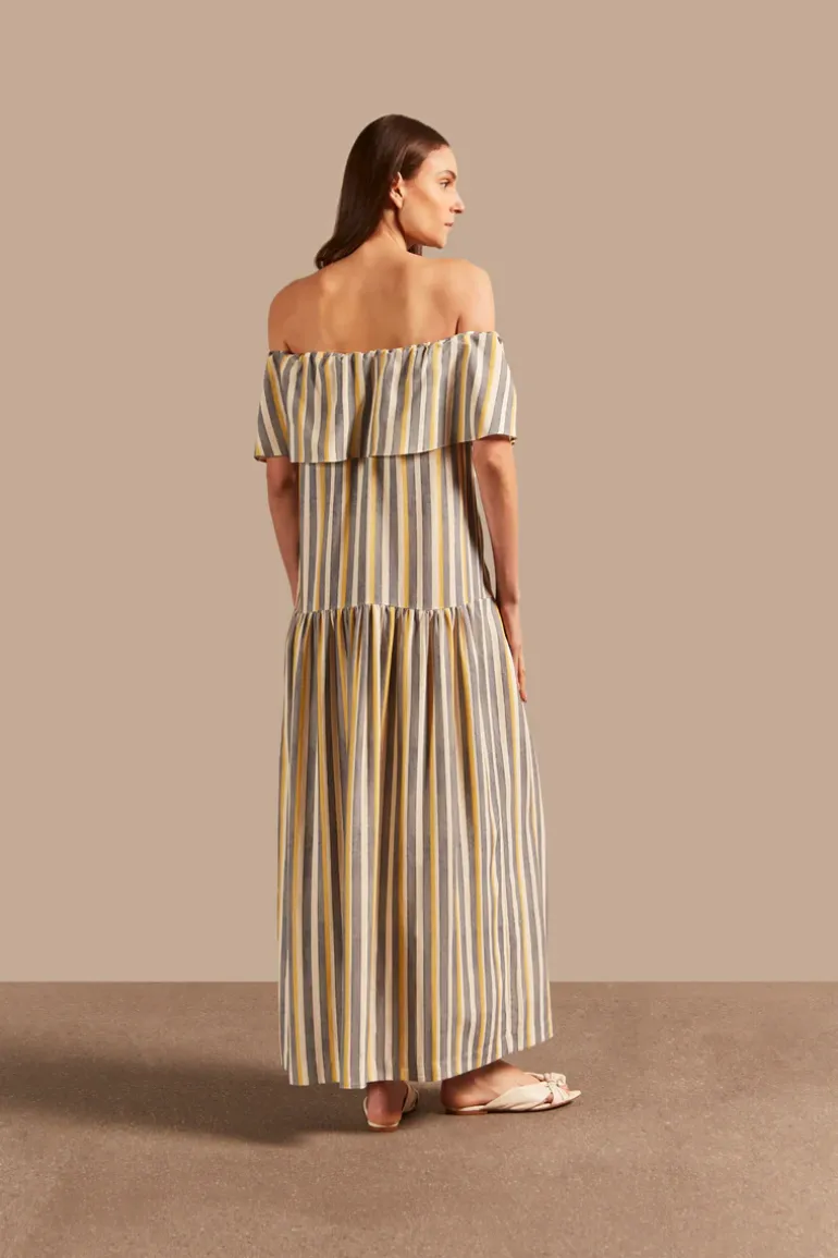 Golden Age Off-The-Shoulder Long Dress