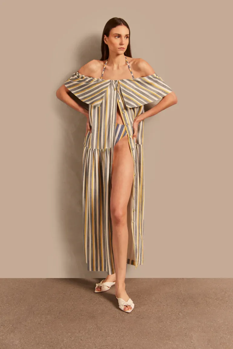 Golden Age Off-The-Shoulder Long Dress
