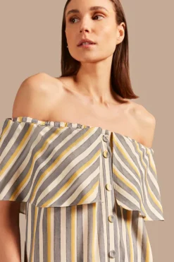 Golden Age Off-The-Shoulder Long Dress