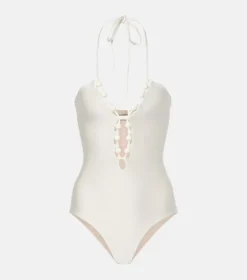 Golden Age Solid Halterneck Swimsuit