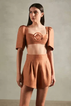 Grand Pois Cropped Blouse