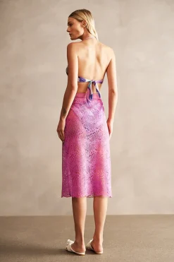 Guipure Lace Midi Skirt