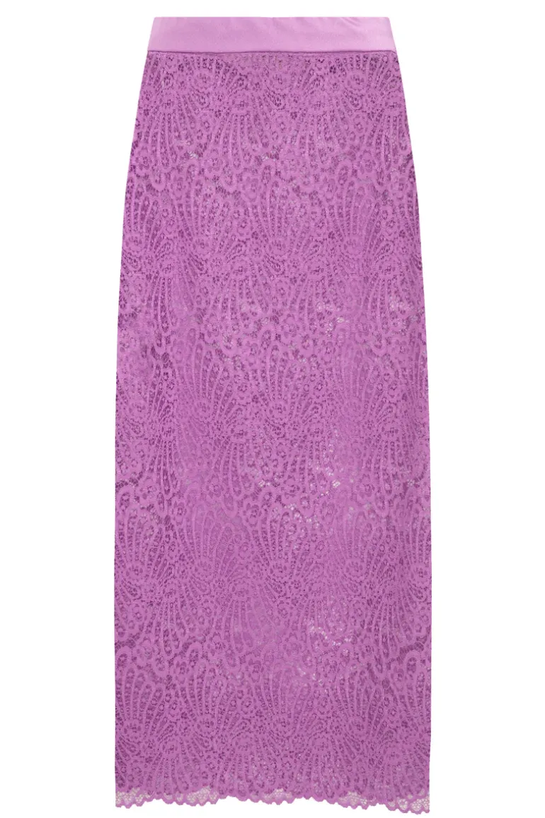Guipure Lace Midi Skirt