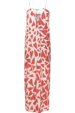 Hearts Front-Slit Long Dress