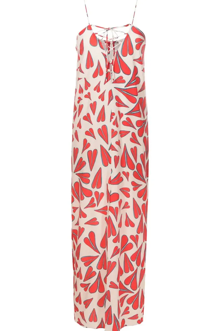 Hearts Front-Slit Long Dress