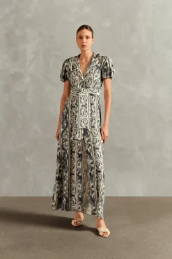 Hera Puff-Sleeved Long Dress