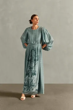 Hera Puff-Sleeved Long Dress