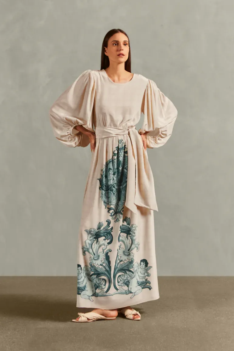 Hera Puff-Sleeved Long Dress