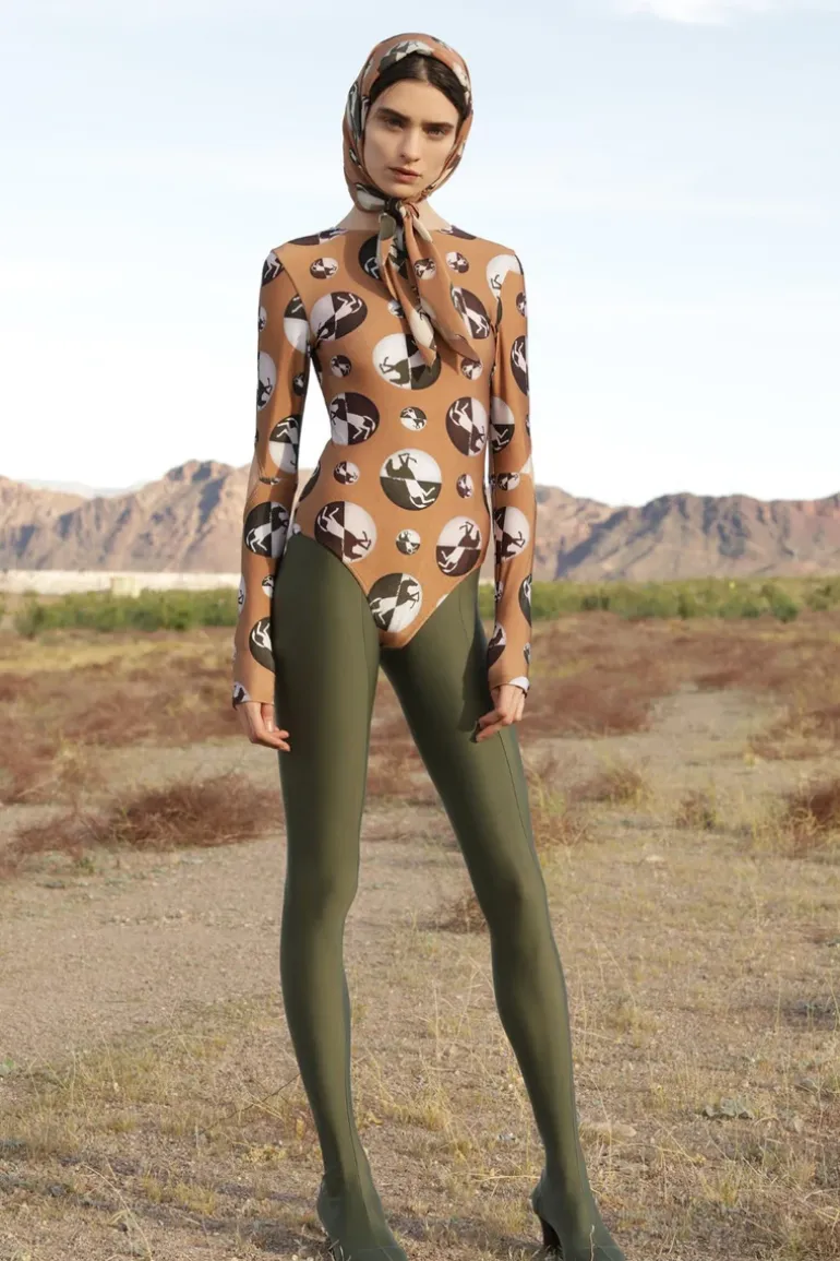 Horse Pois Long-sleeved bodysuit