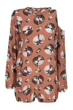 Horse Pois One-shoulder Playsuit