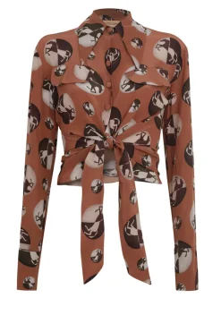 Horse Pois Shirt With Knot