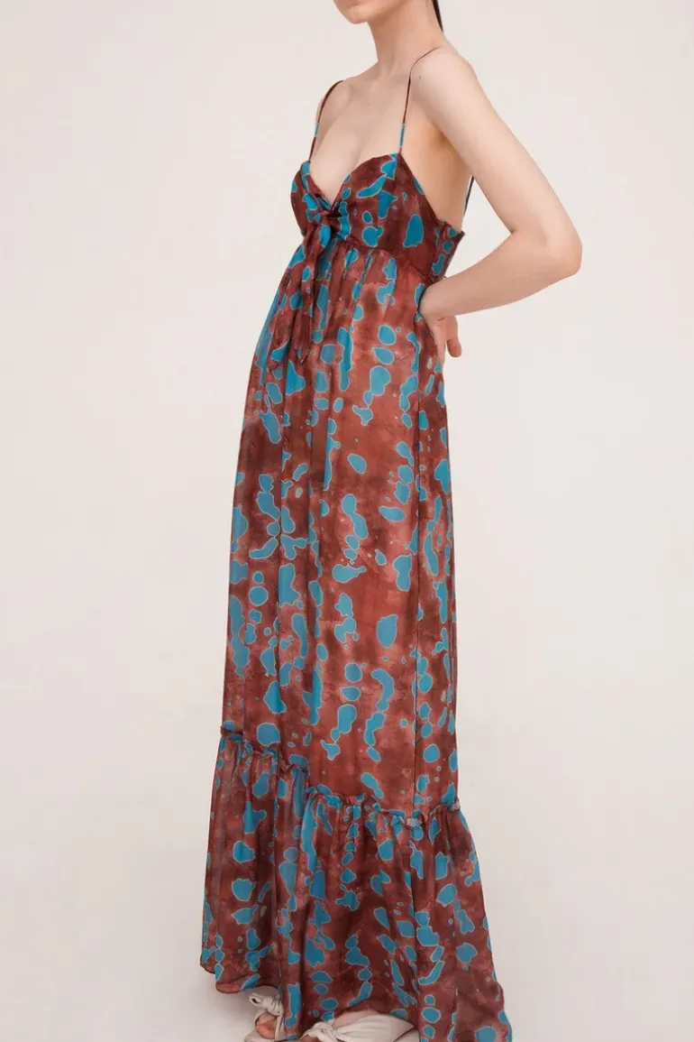 Island Print Long Dress