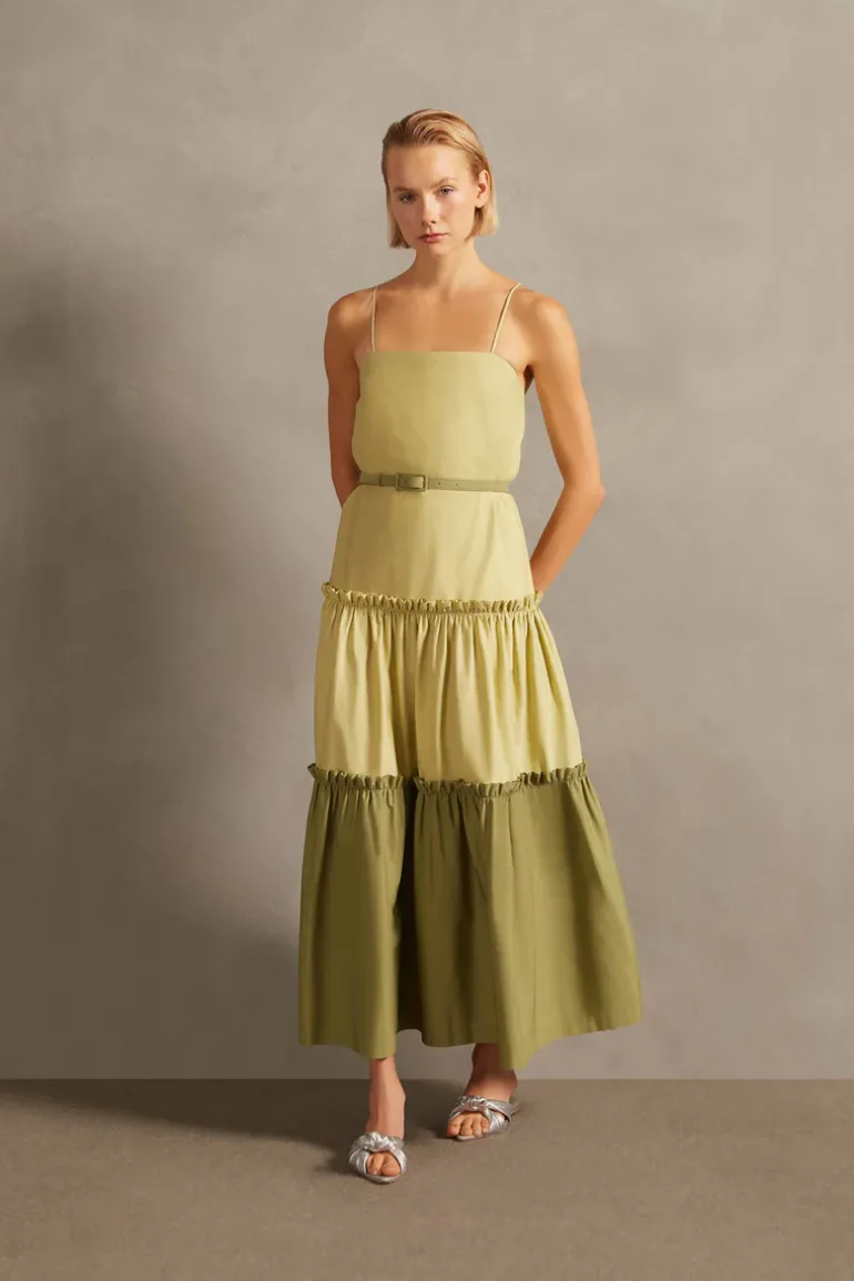 Jellyfish Solid Long Cotton Dress