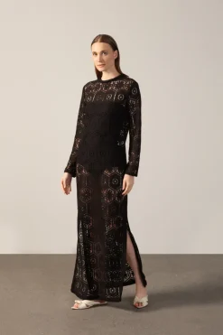 Le Sirenuse Lace Long-Sleeved Dress