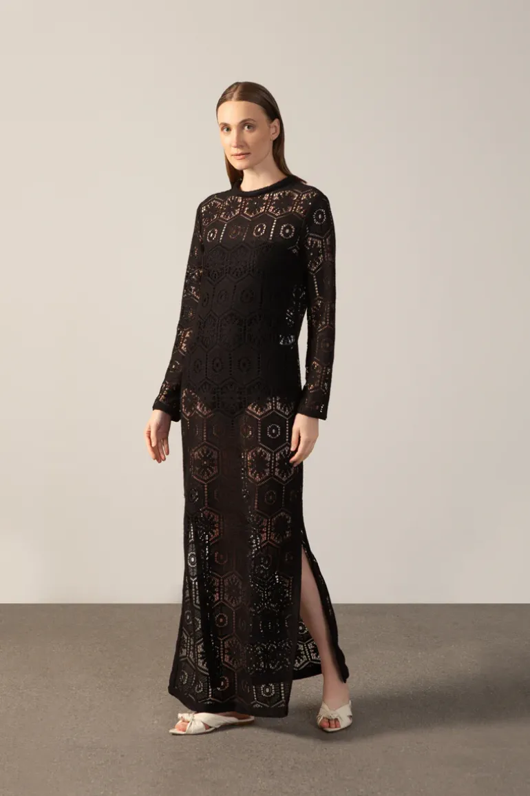 Le Sirenuse Lace Long-Sleeved Dress