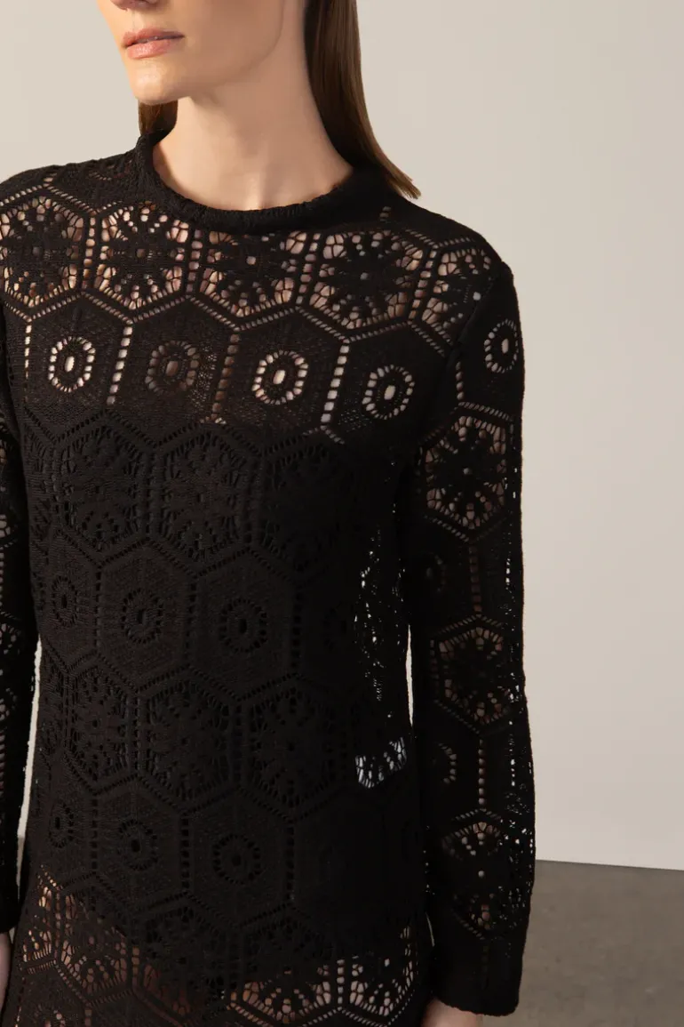 Le Sirenuse Lace Long-Sleeved Dress