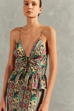 Le Sirenuse Peplum Midi Dress