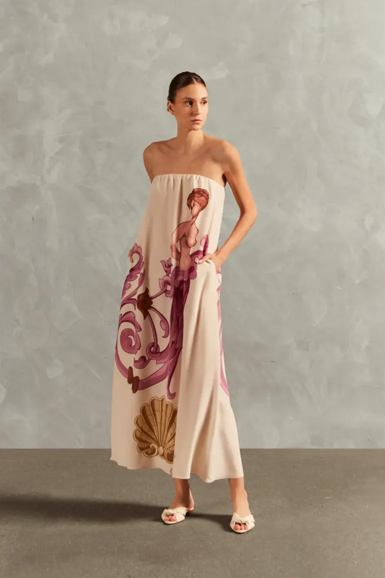 Le Sirenuse Strapless Long Dress