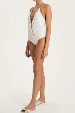 Leopard Detail Sequin Bodysuit