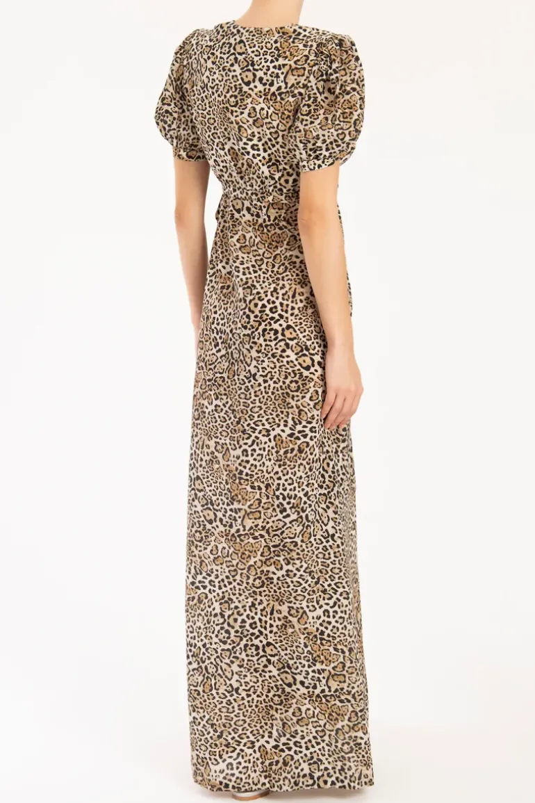 Leopard Long Dress With Knot