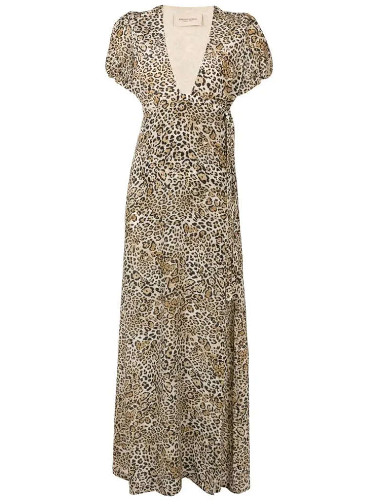 Leopard Long Dress With Knot