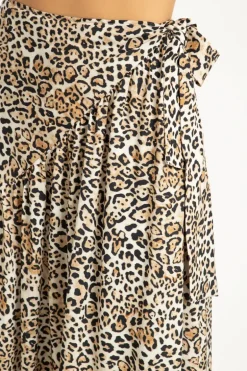 Leopard Pareo Midi Skirt