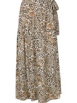 Leopard Pareo Midi Skirt