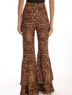 Leopard Ruffle Detail Pants