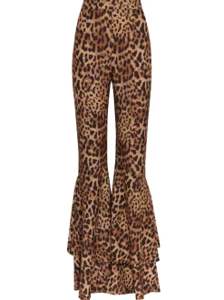 Leopard Ruffle Detail Pants