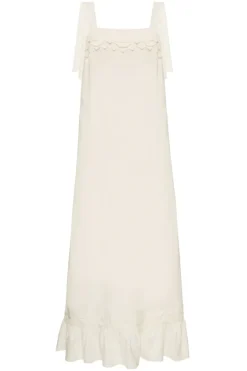 Linen Long Dress With Application