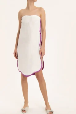 Linen Strapless Short Dress