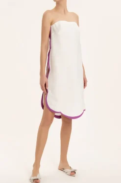 Linen Strapless Short Dress