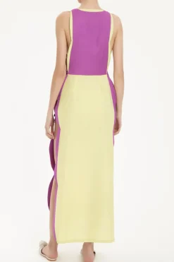 Linen V-Neck Long Dress