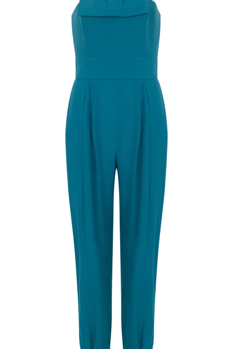 Lipstick Solid Strapless Jumpsuit