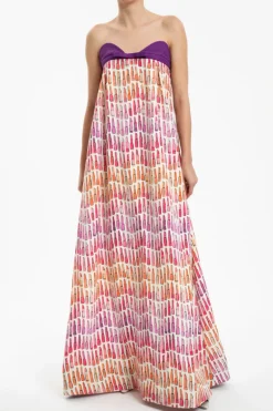 Lipstick Strapless Long Dress