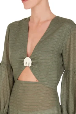 Masque Long Sleeved Long Dress