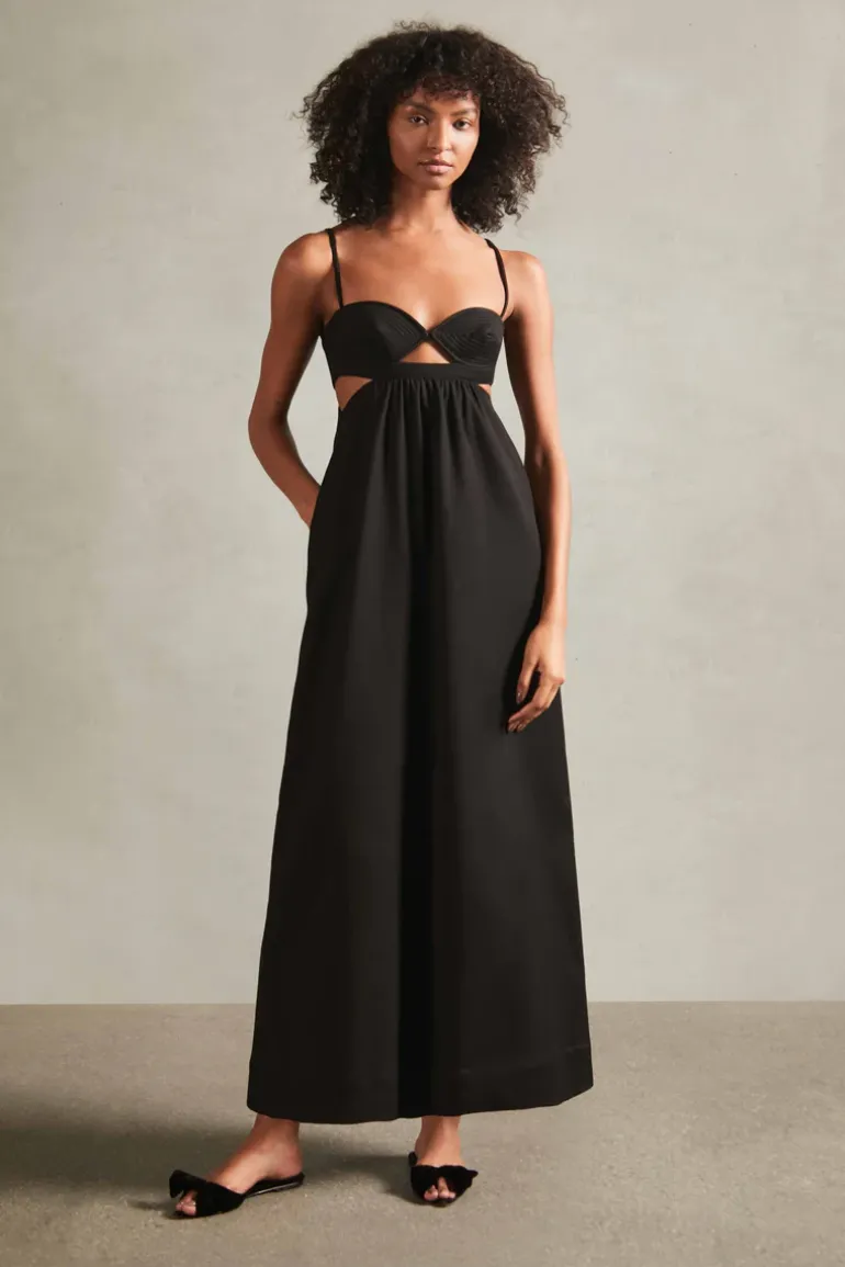 Matelasse Cotton Blend Long Dress