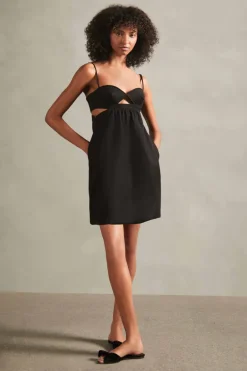 Matelasse Cotton Blend Short Dress