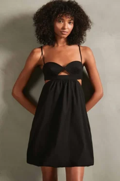 Matelasse Cotton Blend Short Dress