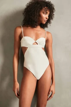 Matelasse Cut-Out Swimsuit