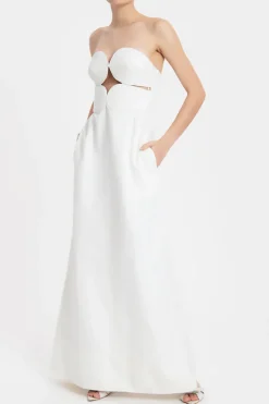 Matelasse Strapless Long Dress