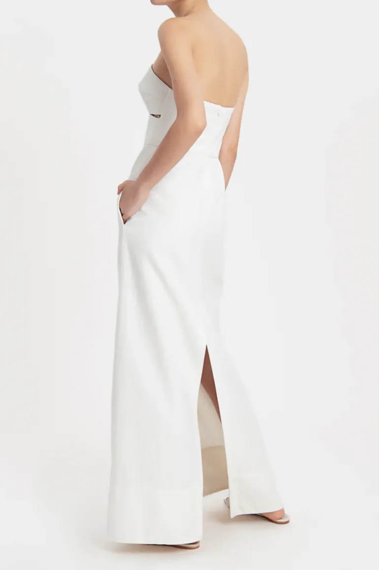 Matelasse Strapless Long Dress