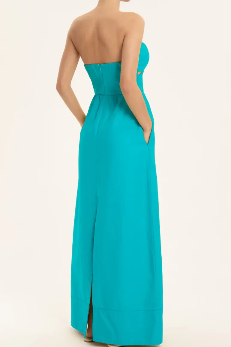 Matelasse Strapless Long Dress