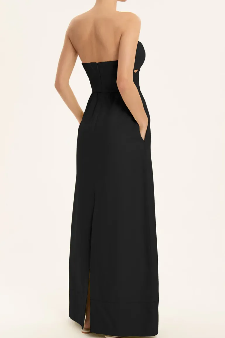 Matelasse Strapless Long Dress