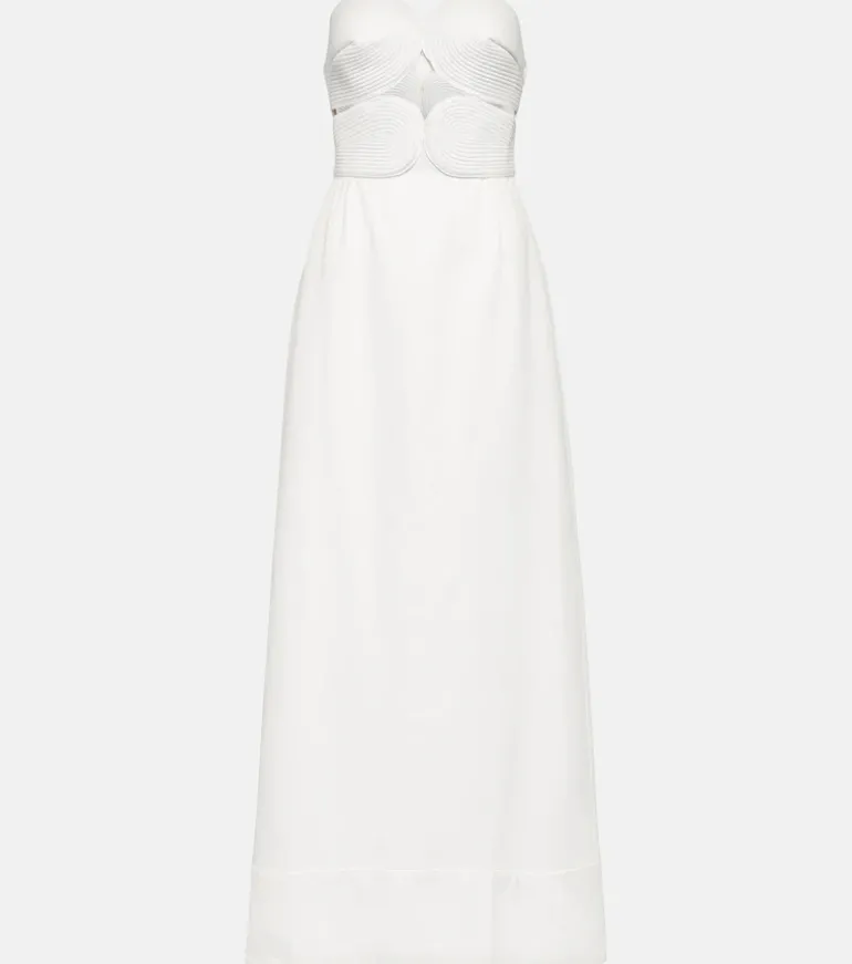 Matelasse Strapless Long Dress