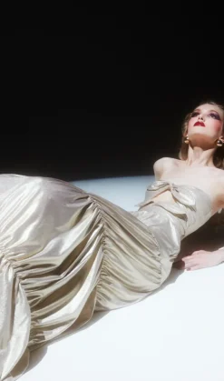 Metallic Frilled Long Skirt